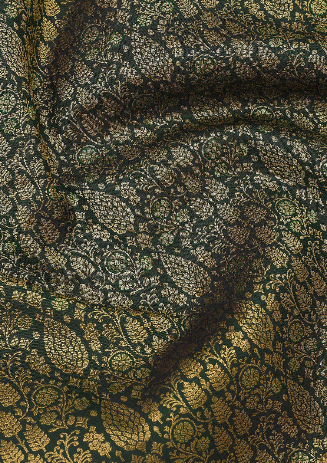 Bottle Green Zariwork Pure Silk Saree