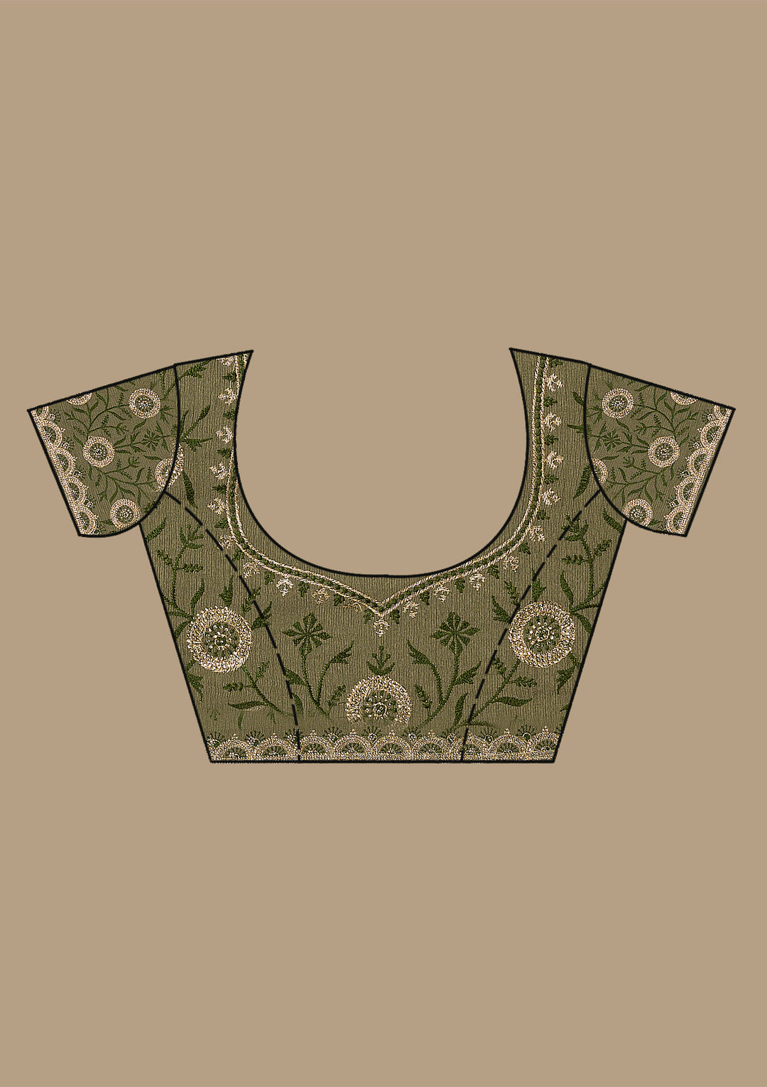 Bottle Green Silver Stonework Chiffon Saree