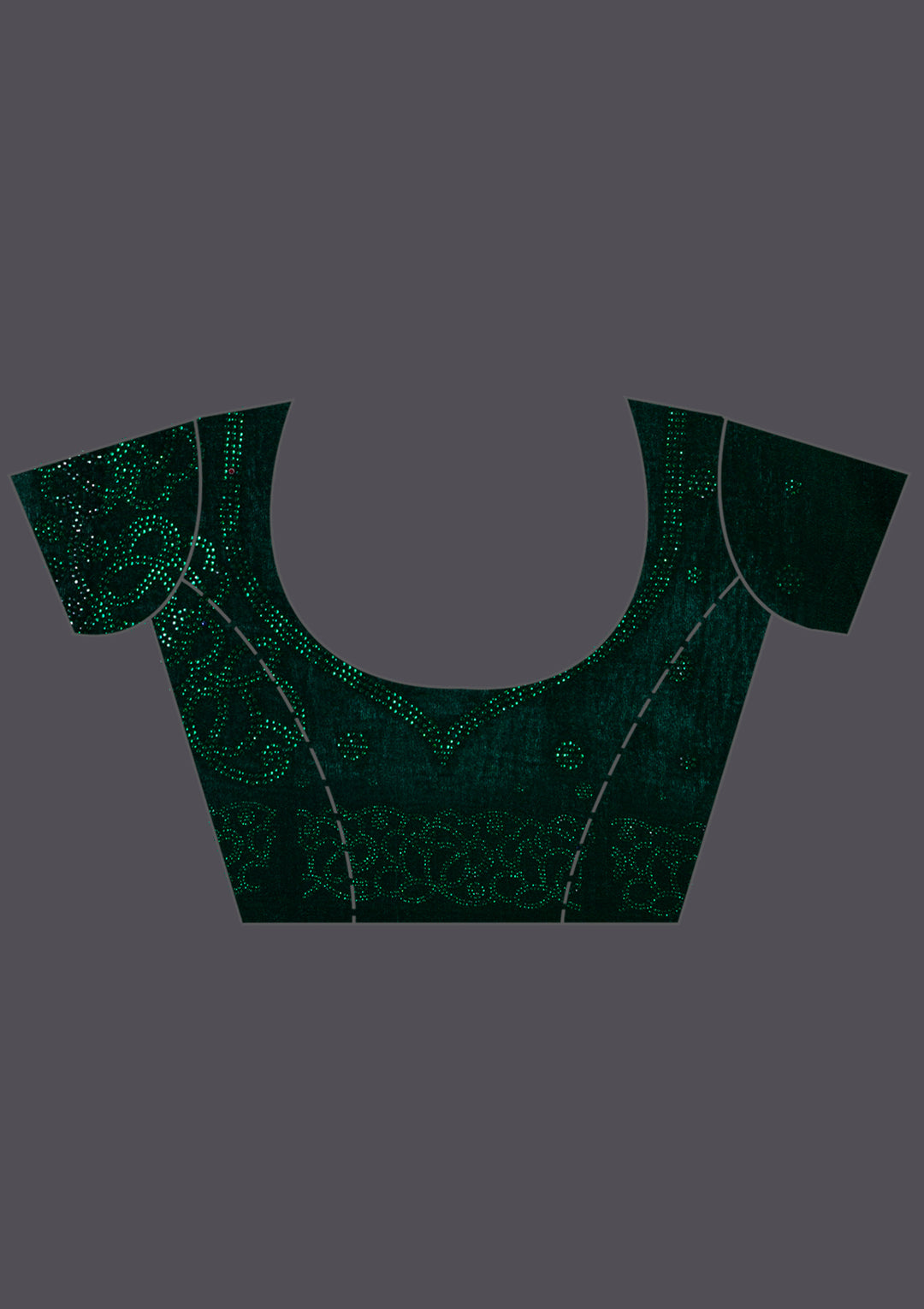 Bottle Green Swarovski Satin Saree