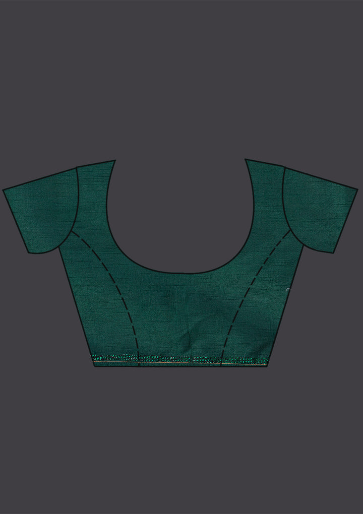 Bottle Green Swarovski Satin Saree