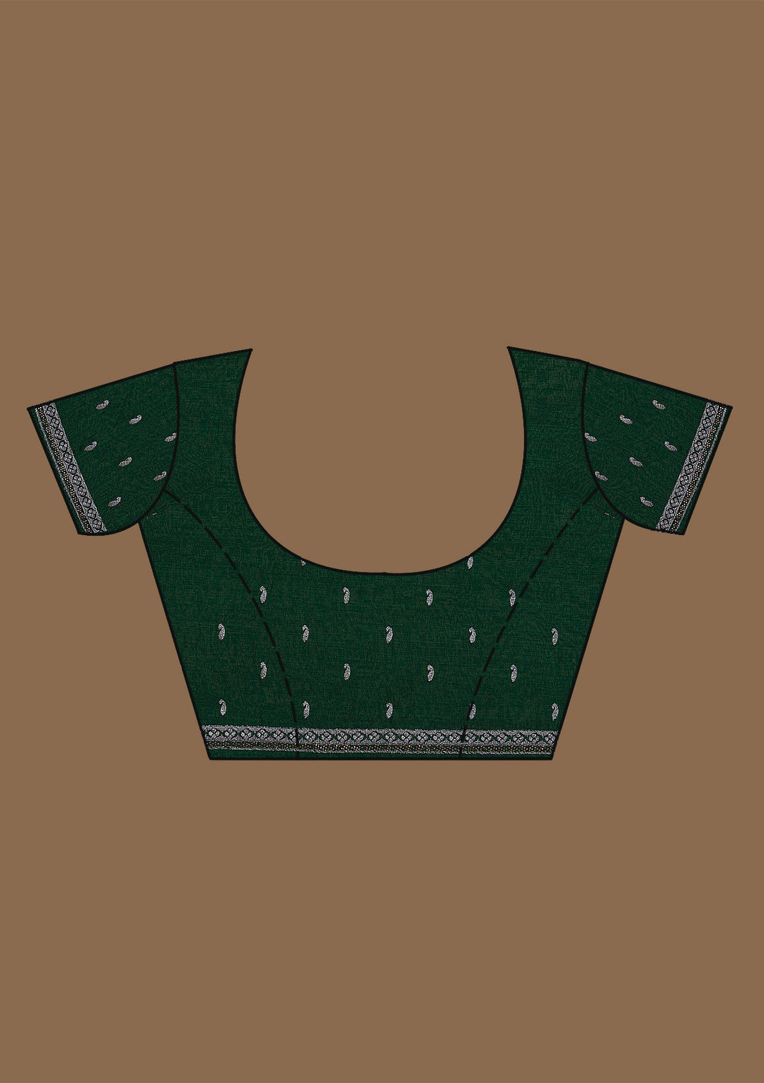 Bottle Green Threadwork Georgette Saree-Koskii