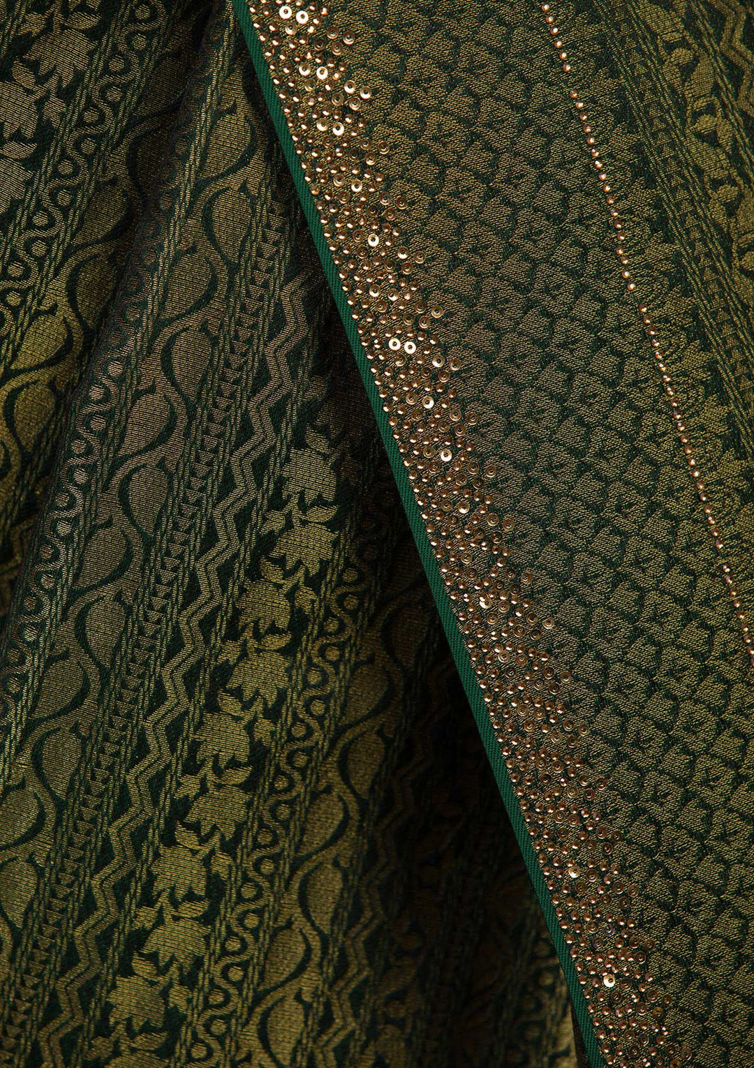 Bottle Green Zariwork Art Silk Saree