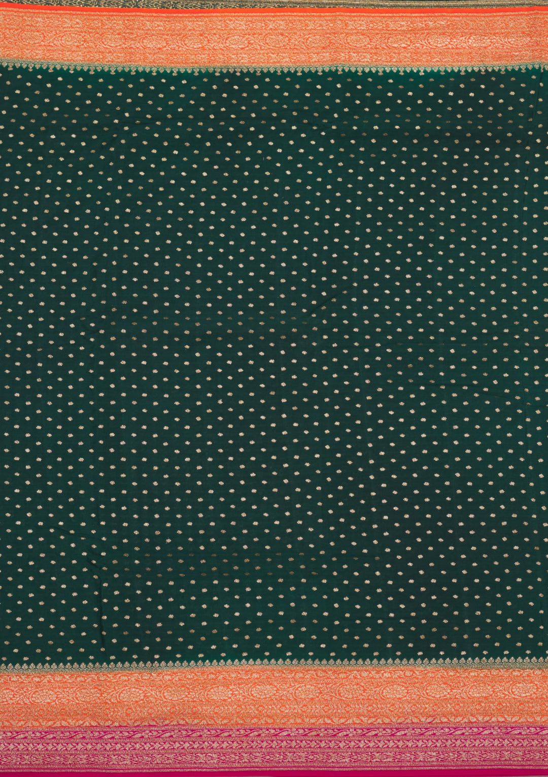Bottle Green Zariwork Art Silk Saree