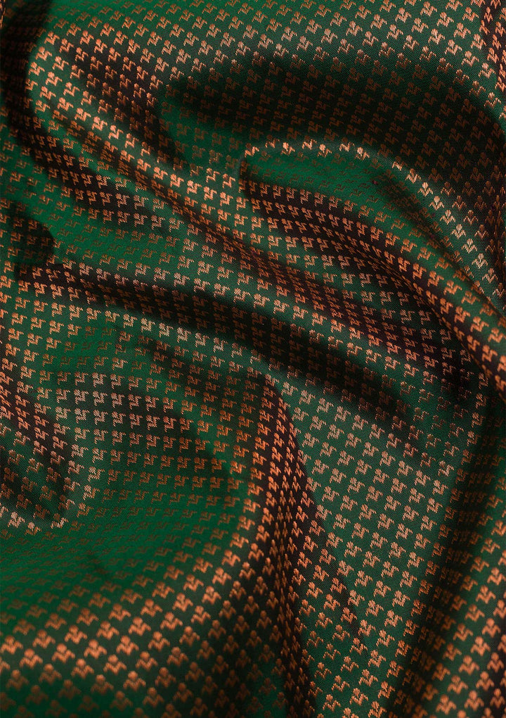 Bottle Green Zariwork Pure Silk Saree