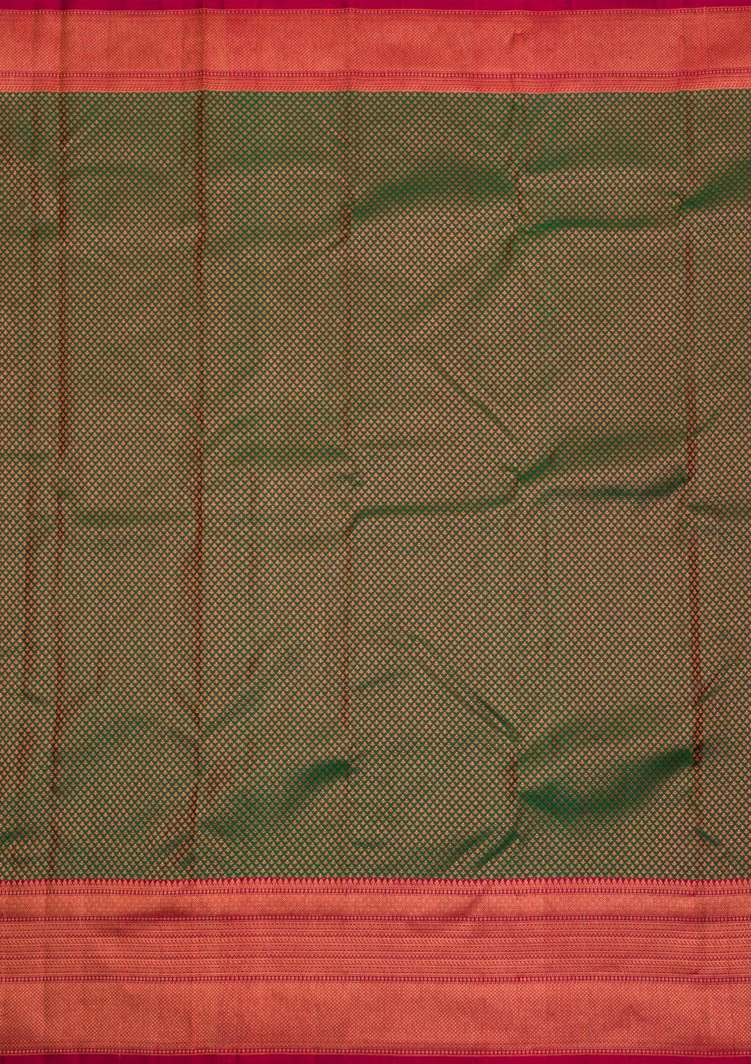 Bottle Green Zariwork Pure Silk Saree