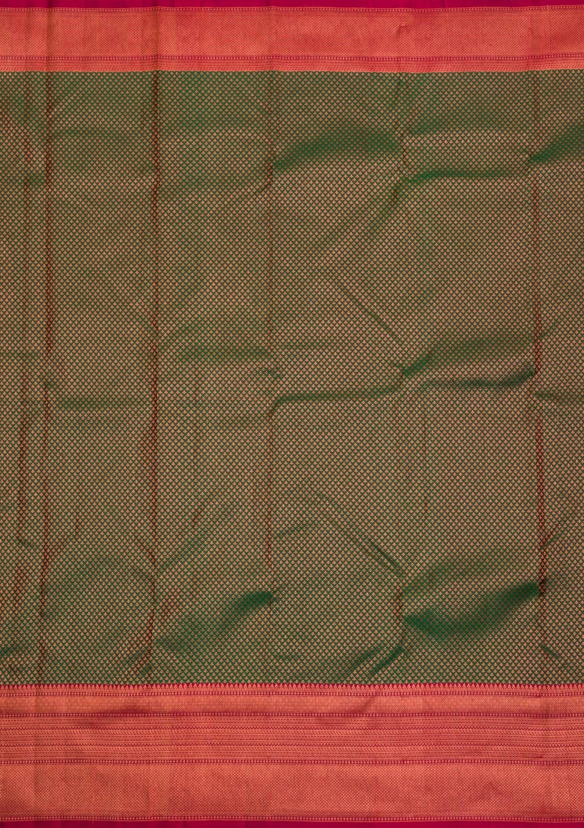 Bottle Green Zariwork Pure Silk Saree