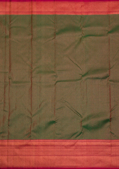 Bottle Green Zariwork Pure Silk Saree