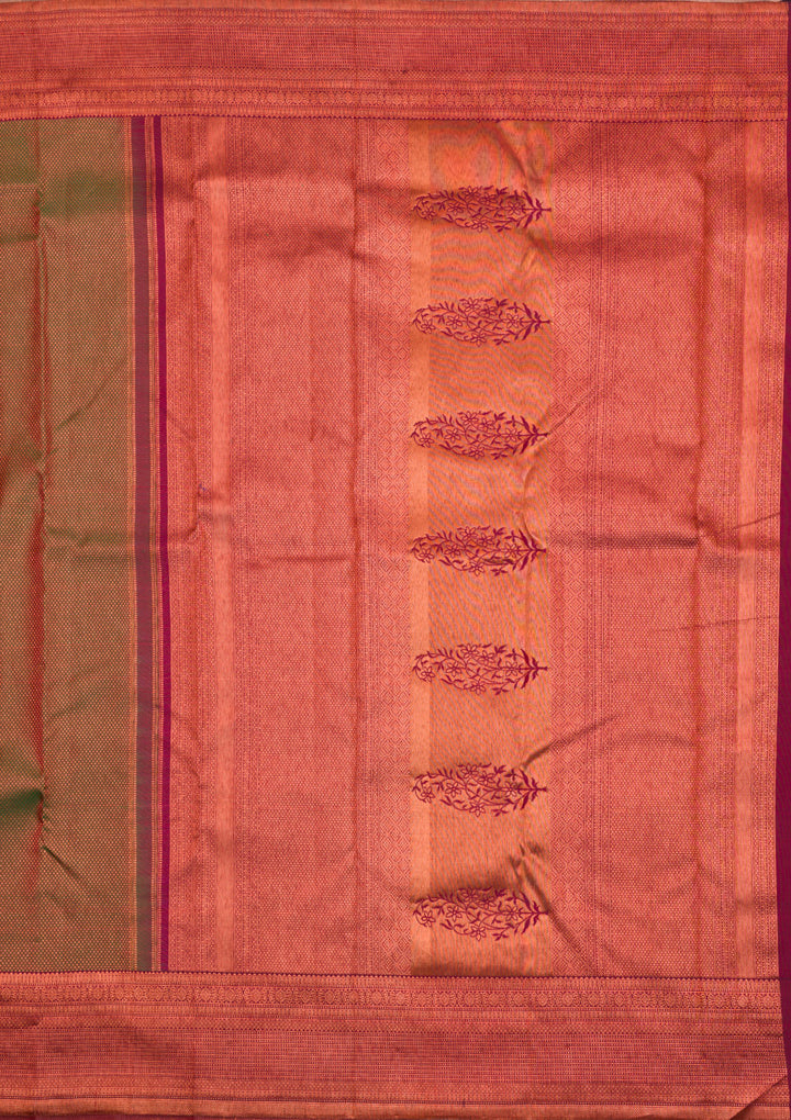 Bottle Green Zariwork Kanjivaram Pure Silk Saree