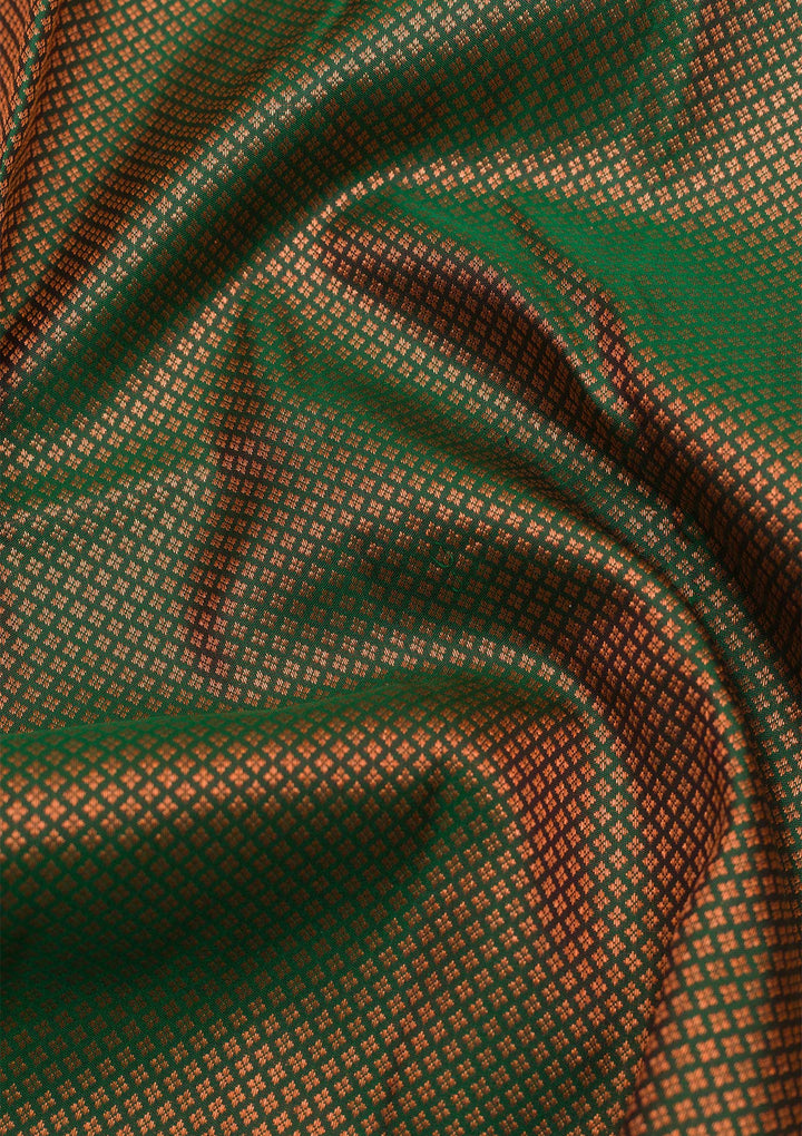 Bottle Green Zariwork Kanjivaram Pure Silk Saree