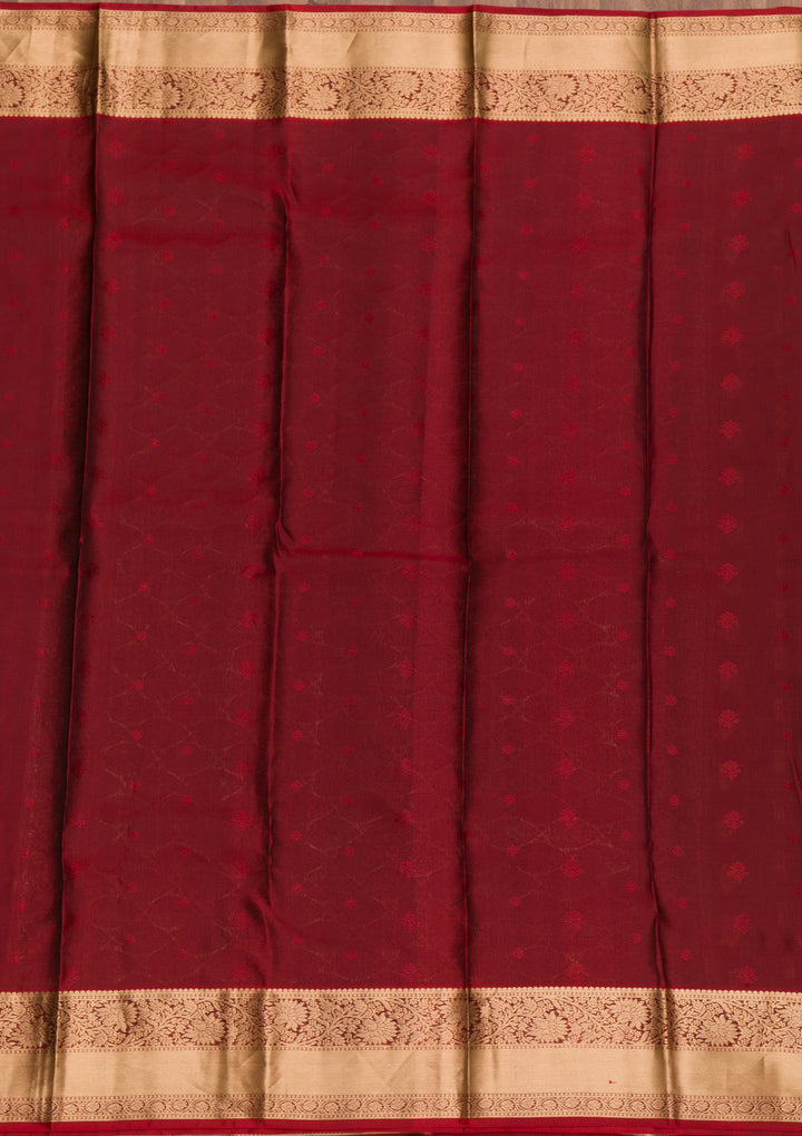 Bottle Green Zariwork Pure Silk Saree