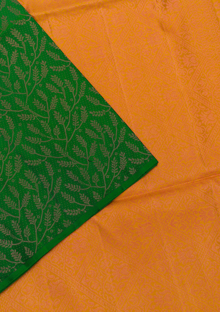 Bottle Green Zariwork Pure Silk Saree