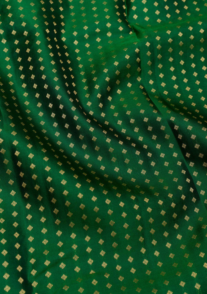 Bottle Green Zariwork Banarasi Pure Silk Saree