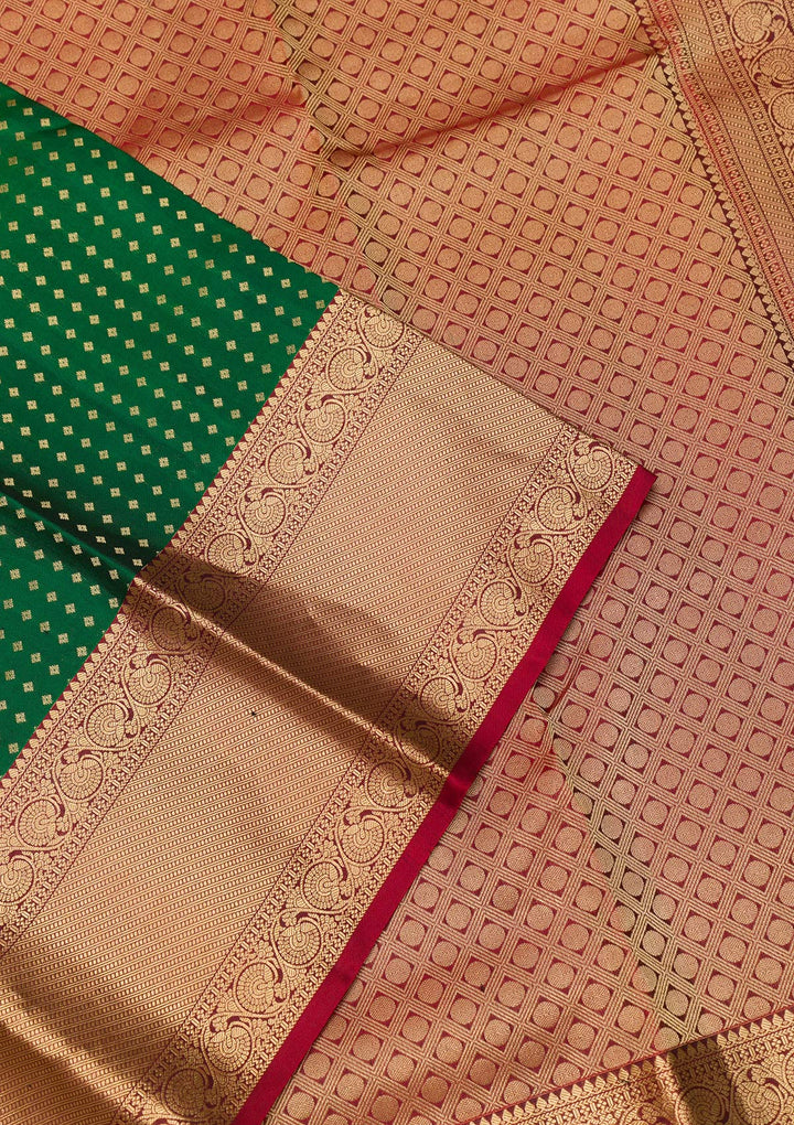 Bottle Green Zariwork Banarasi Pure Silk Saree