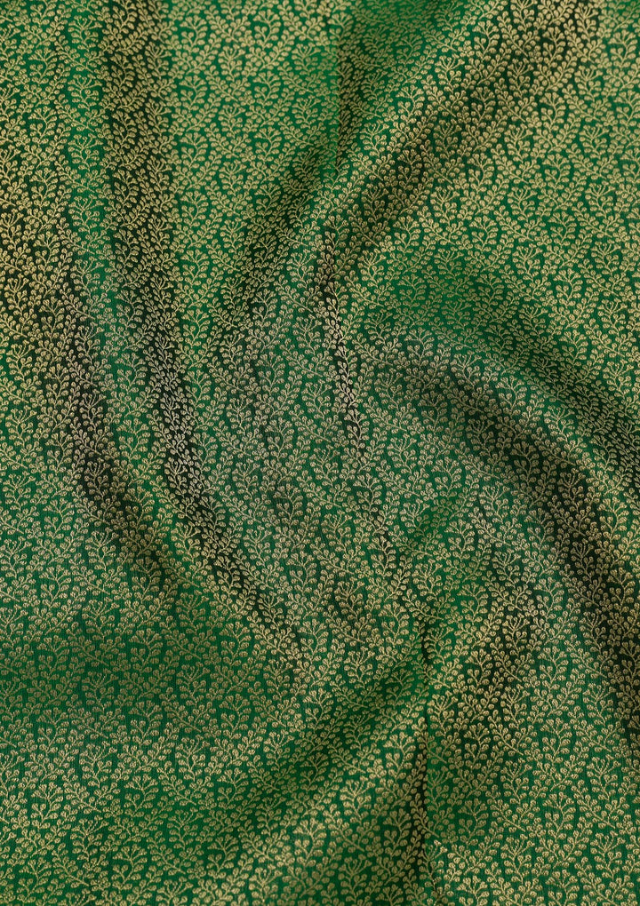 Bottle Green Zariwork Banarasi Pure Silk Saree