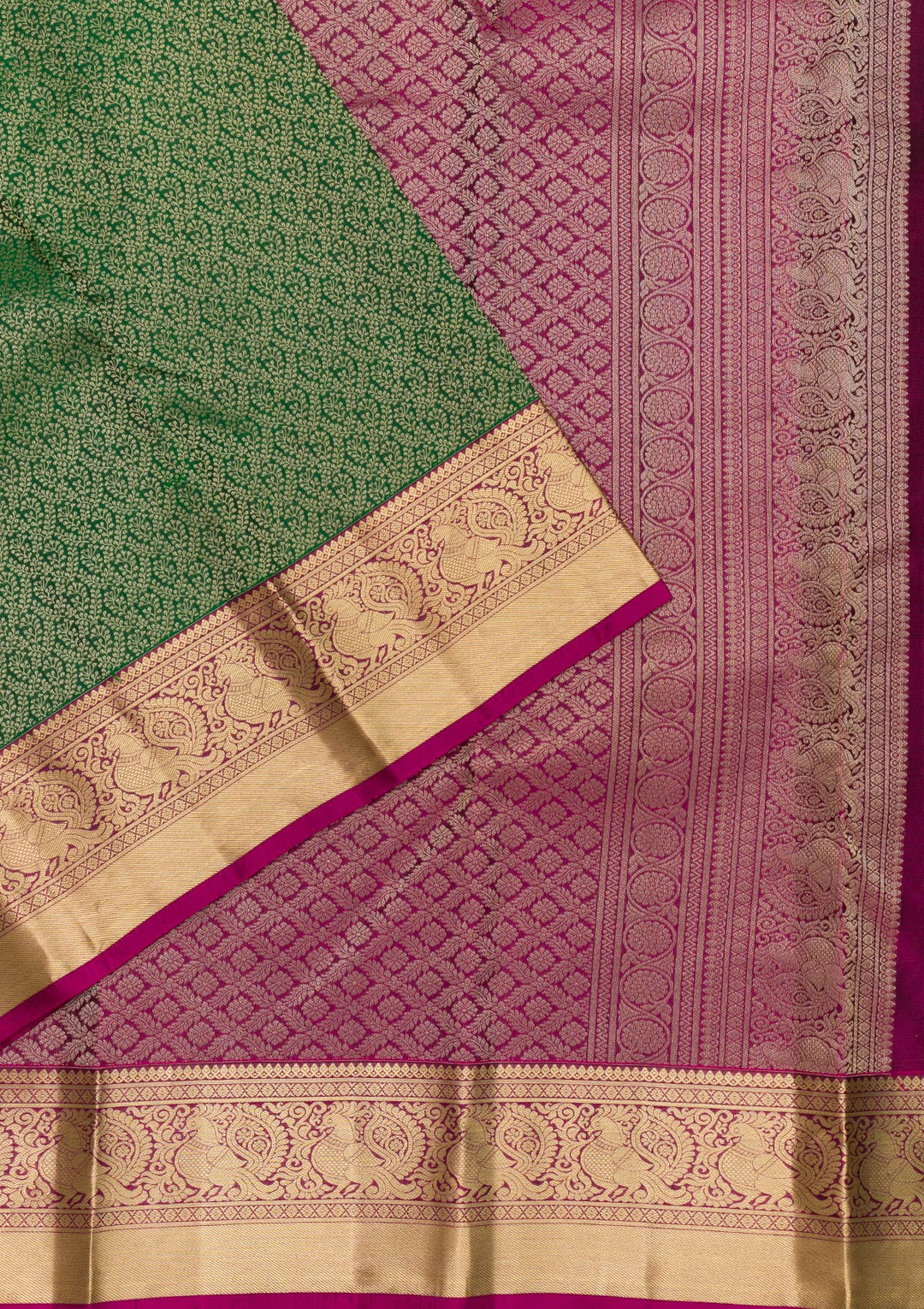 Bottle Green Zariwork Banarasi Pure Silk Saree