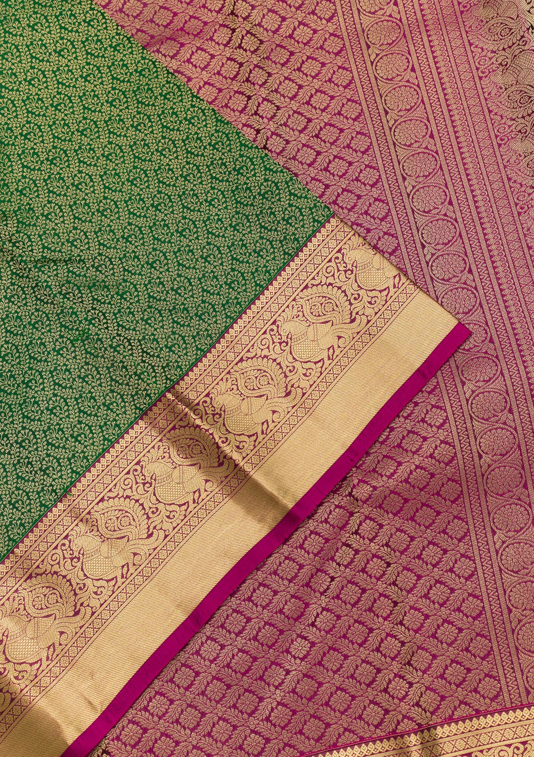 Bottle Green Zariwork Banarasi Pure Silk Saree