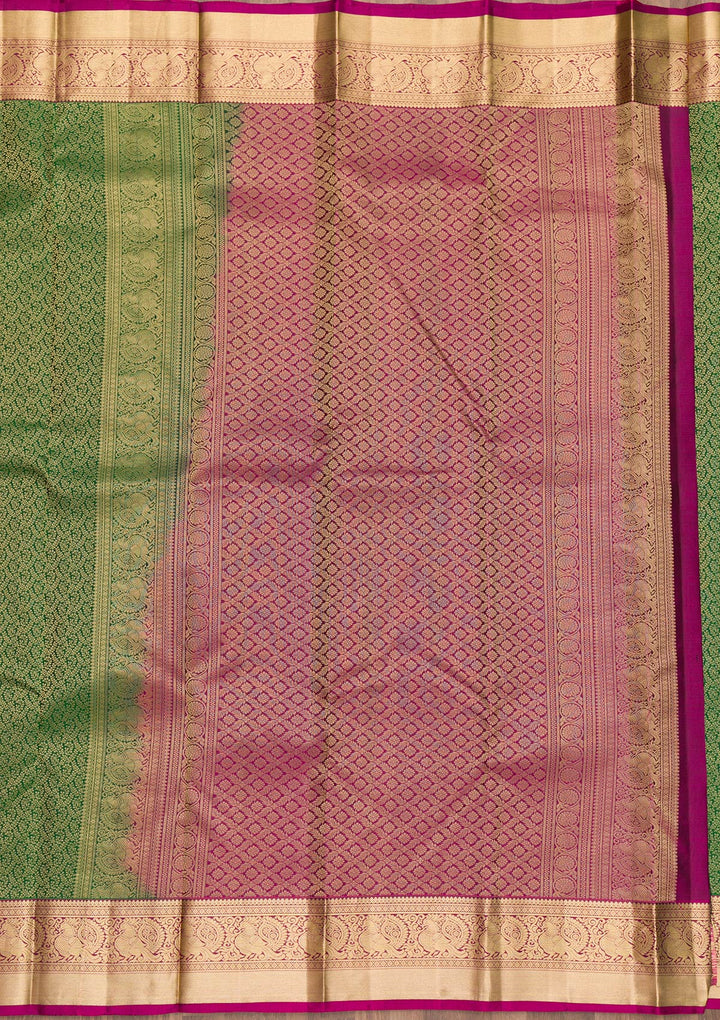 Bottle Green Zariwork Banarasi Pure Silk Saree