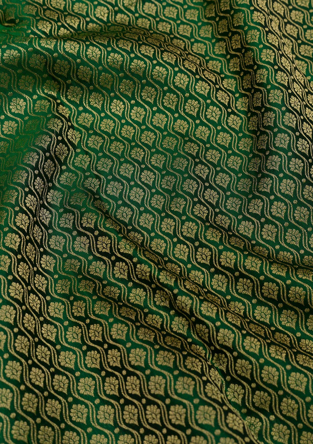 Bottle Green Zariwork Banarasi Pure Silk Saree