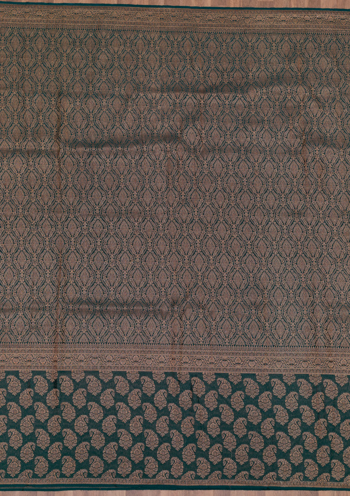 Bottle Green Zariwork Banarasi Pure Silk Saree