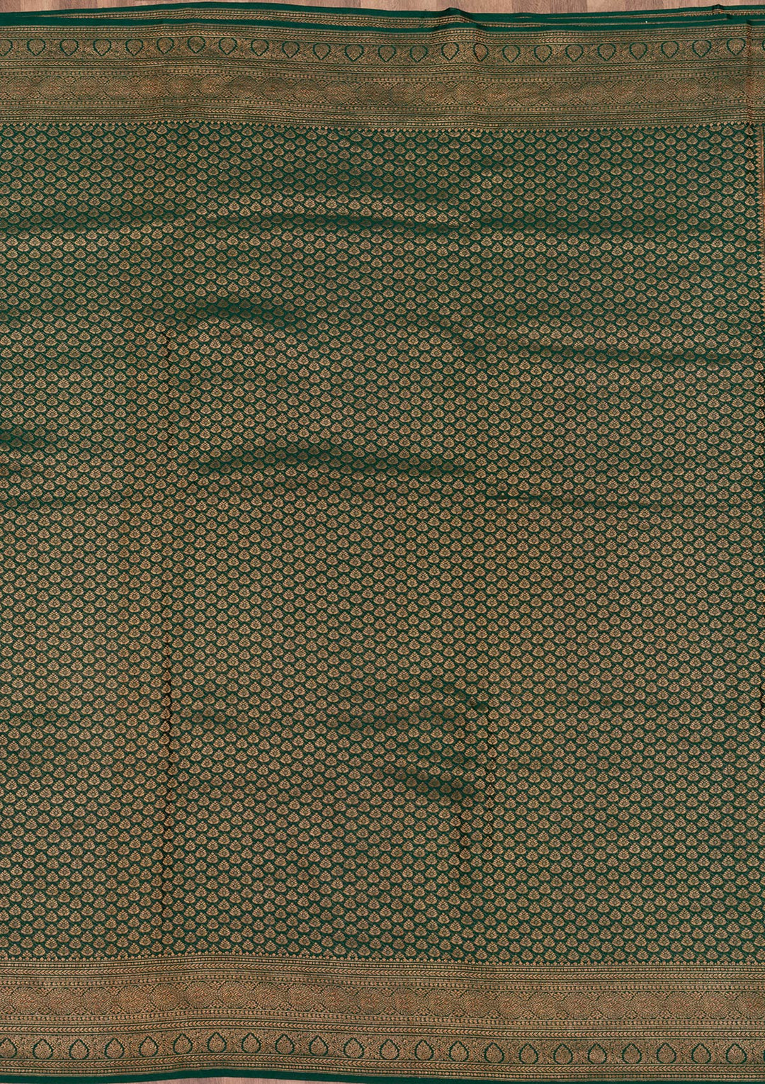 Bottle Green Zariwork Banarasi Pure Silk Saree