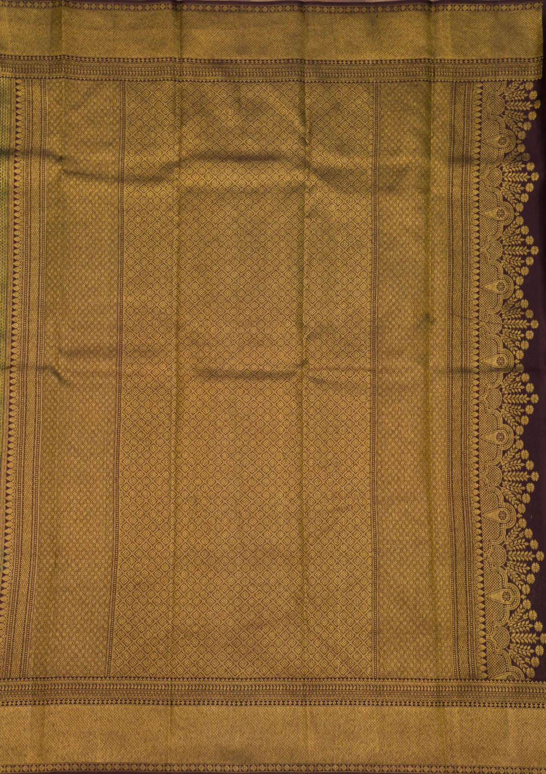Bottle Green Zariwork Pure Silk Saree