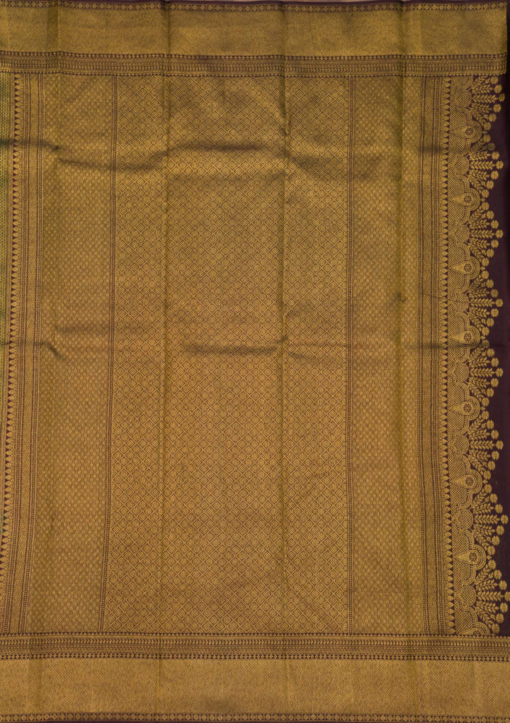 Bottle Green Zariwork Pure Silk Saree