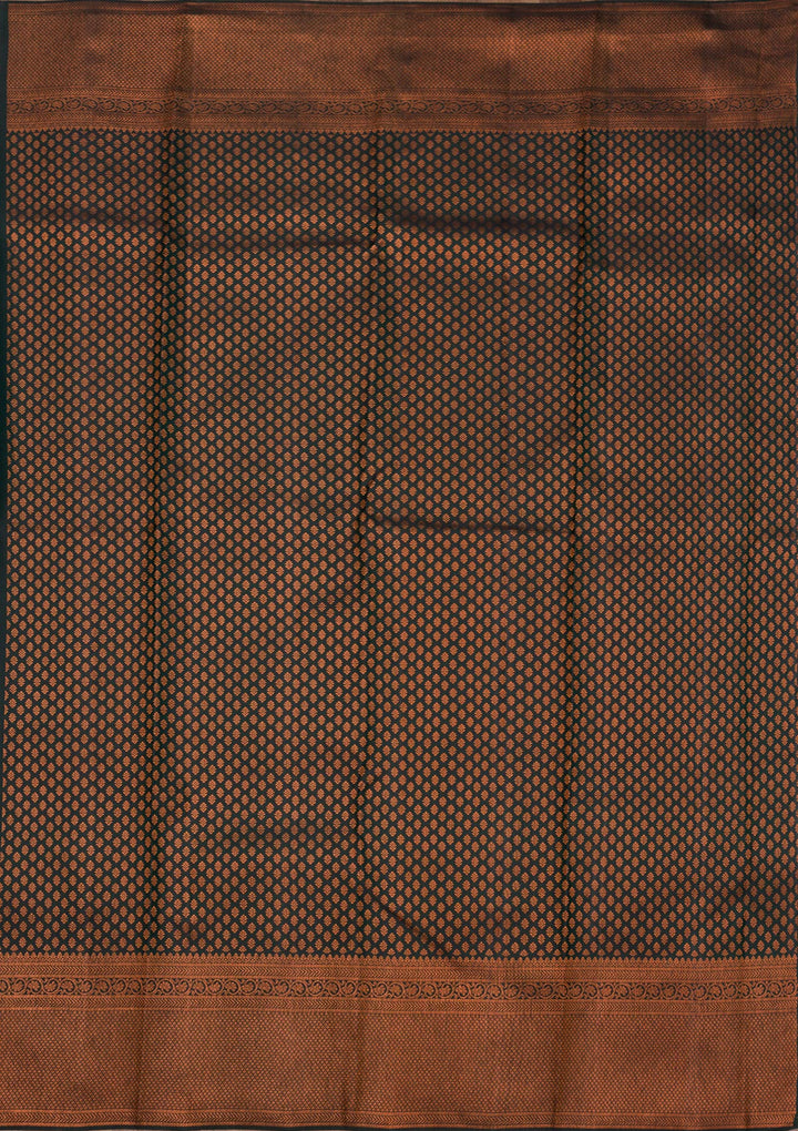 Bottle Green Zariwork Pure Silk Saree