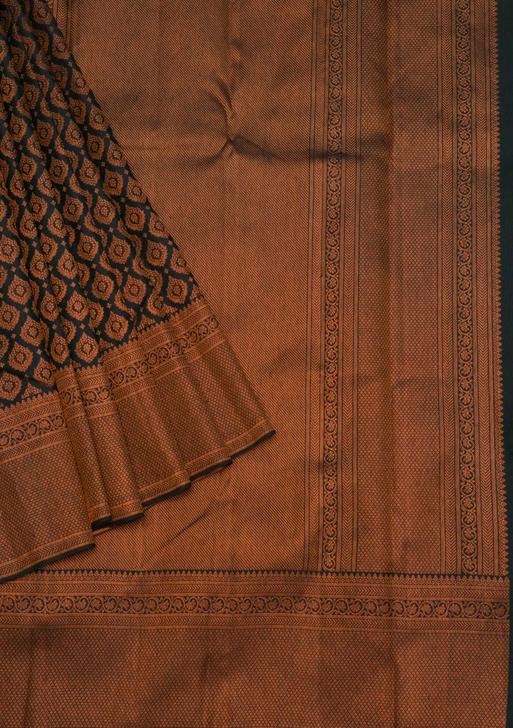 Bottle Green Zariwork Pure Silk Saree