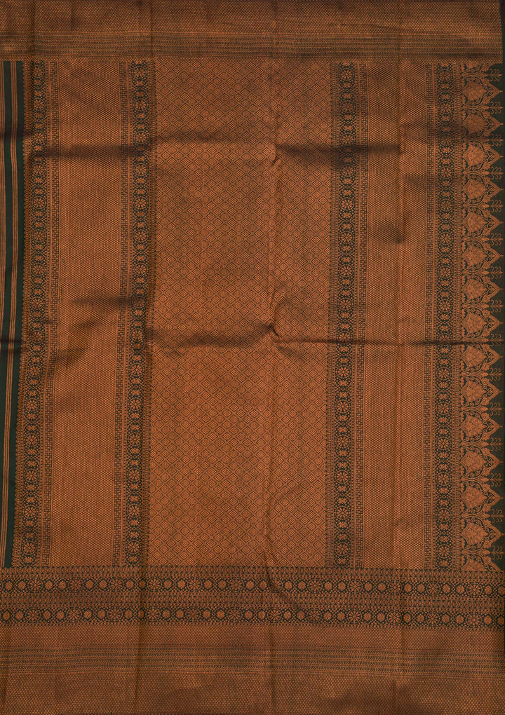 Bottle Green Zariwork Pure Silk Saree