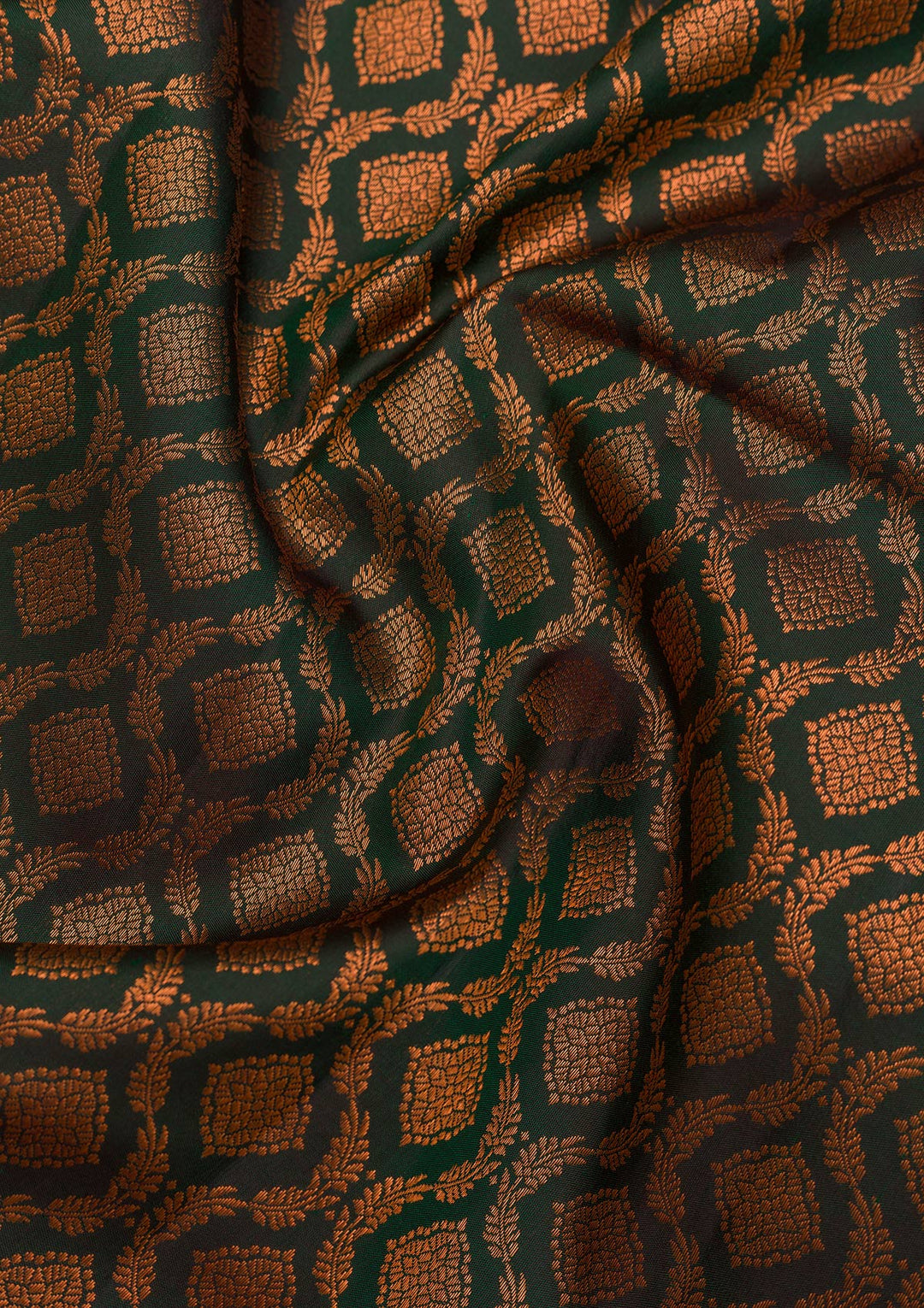 Bottle Green Zariwork Pure Silk Saree