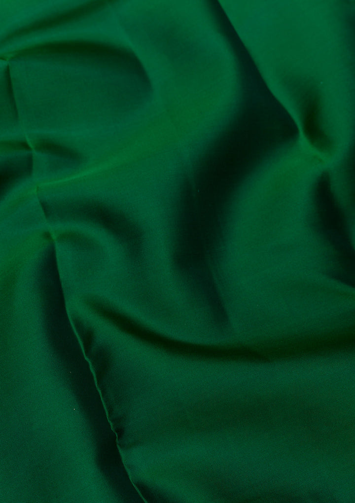 Bottle Green Zariwork Pure Silk Saree