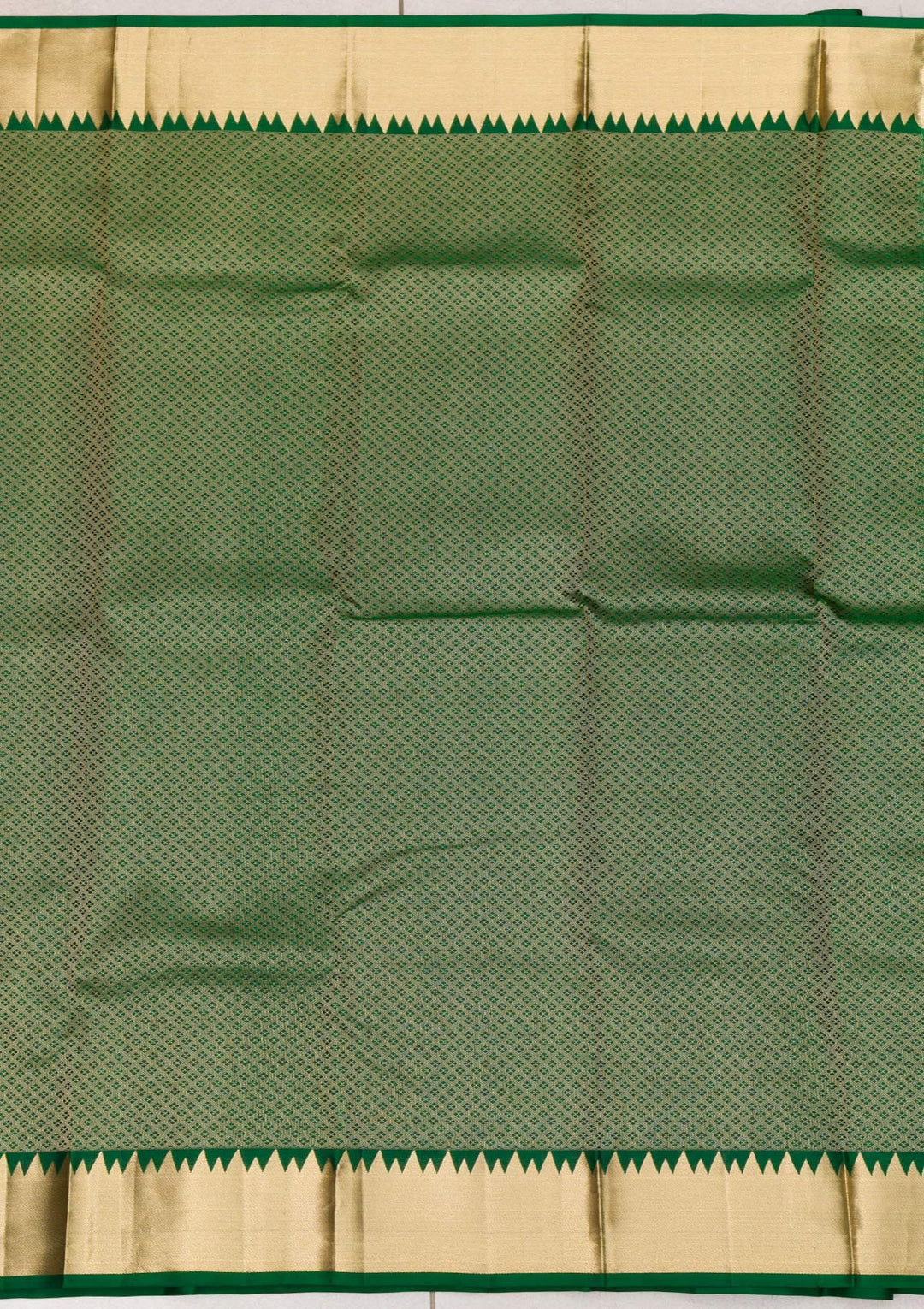 Bottle Green Zariwork Pure Silk Saree
