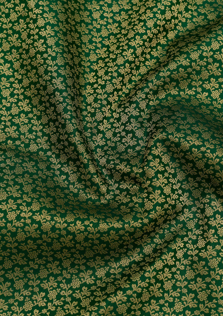 Bottle Green Zariwork Kanjivaram Pure Silk Saree