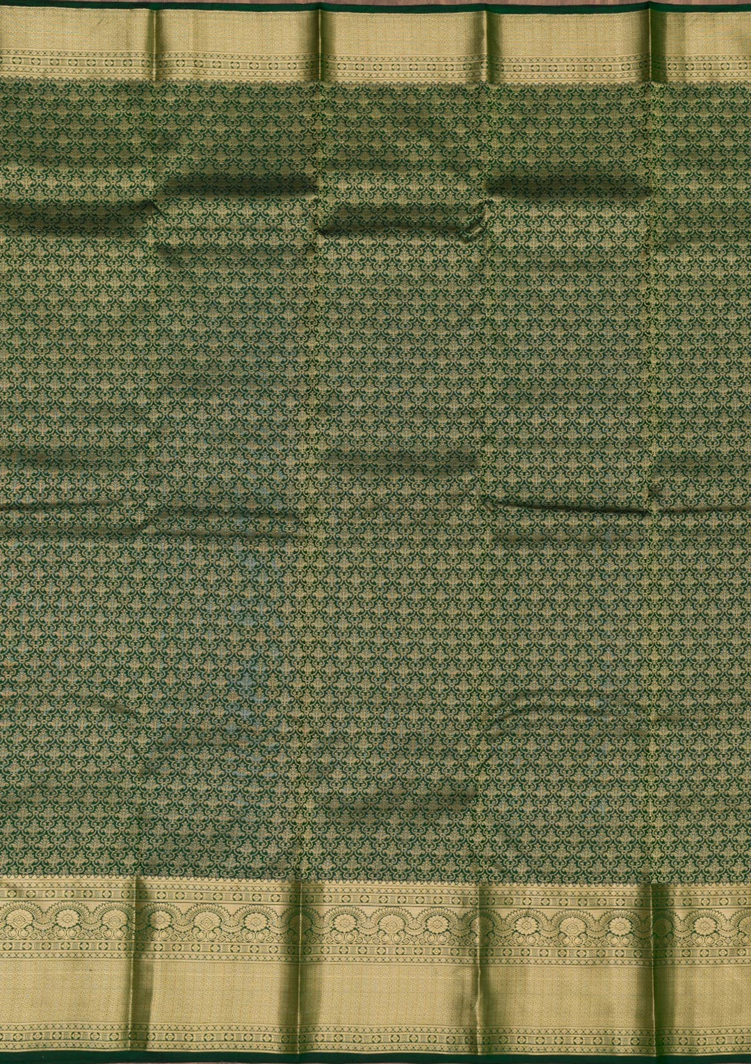 Bottle Green Zariwork Banarasi Pure Silk Saree