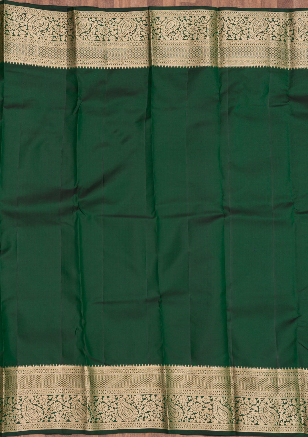 Bottle Green Zariwork Pure Silk Saree