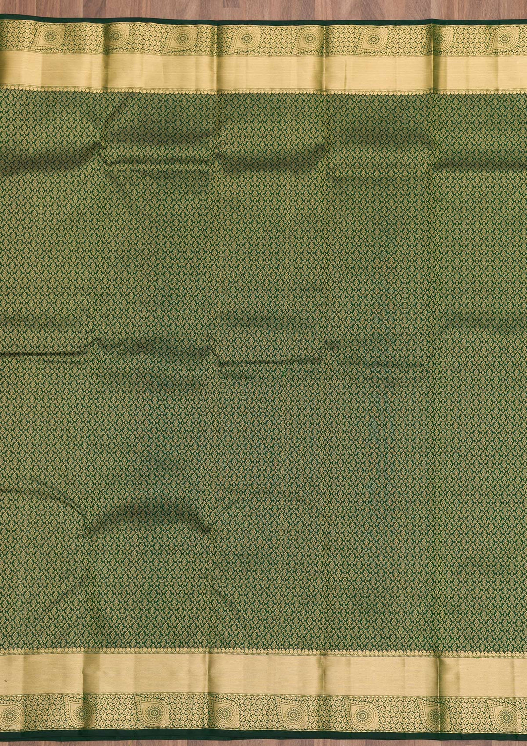 Bottle Green Zariwork Pure Silk Saree