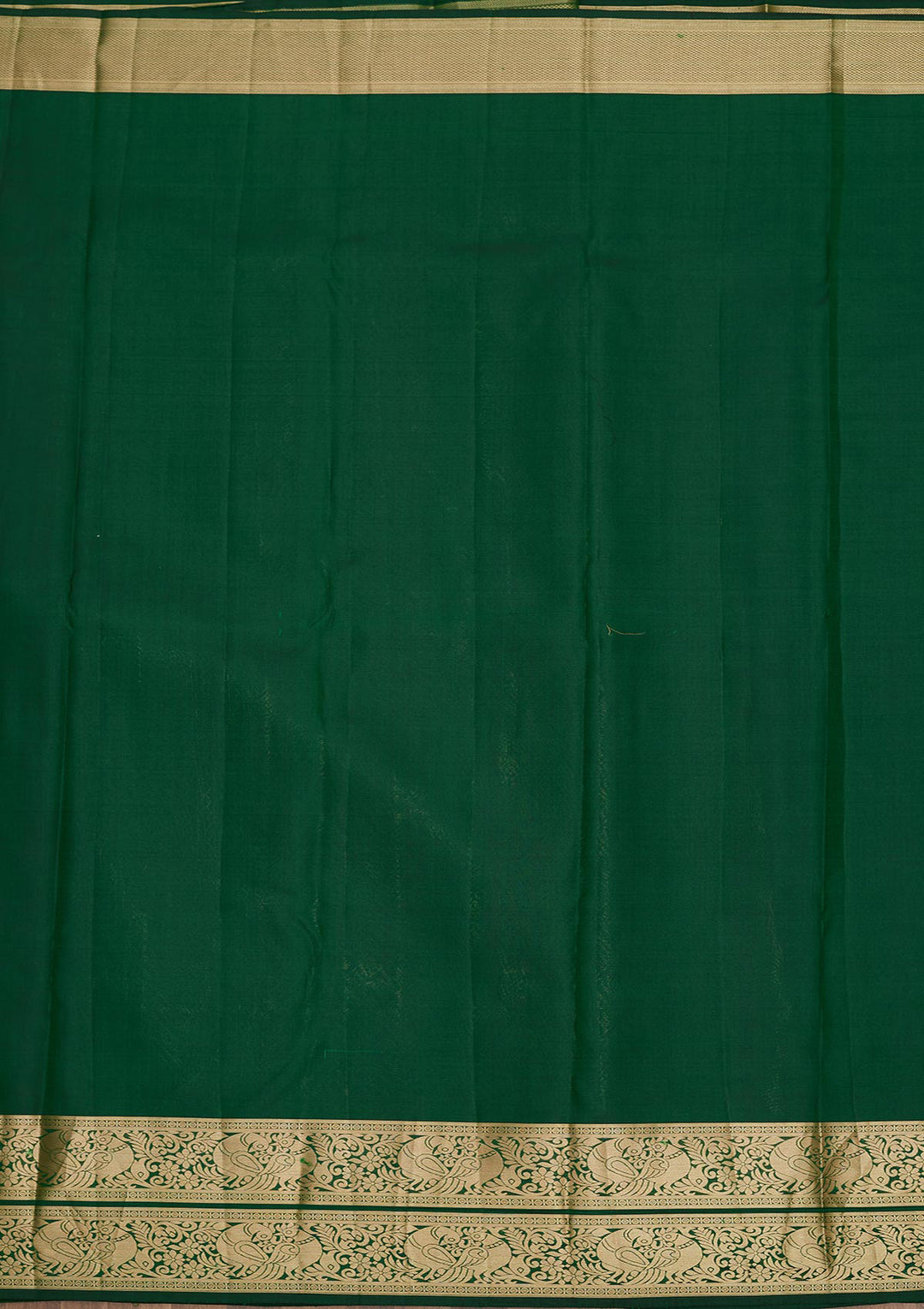 Bottle Green Zariwork Pure Silk Saree