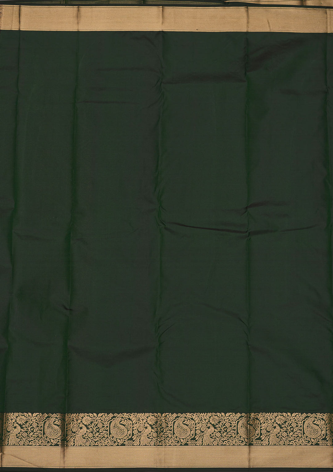 Bottle Green Zariwork Pure Silk Saree
