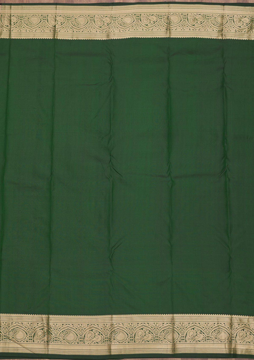 Bottle Green Zariwork Pure Silk Saree