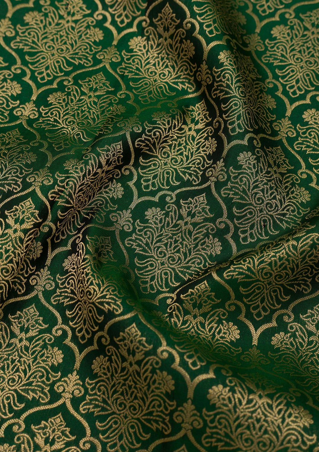 Bottle Green Zariwork Pure Silk Saree