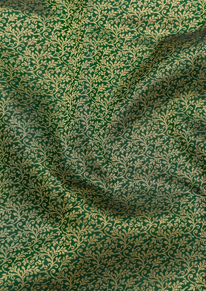 Bottle Green Zariwork Kanjivaram Pure Silk Saree