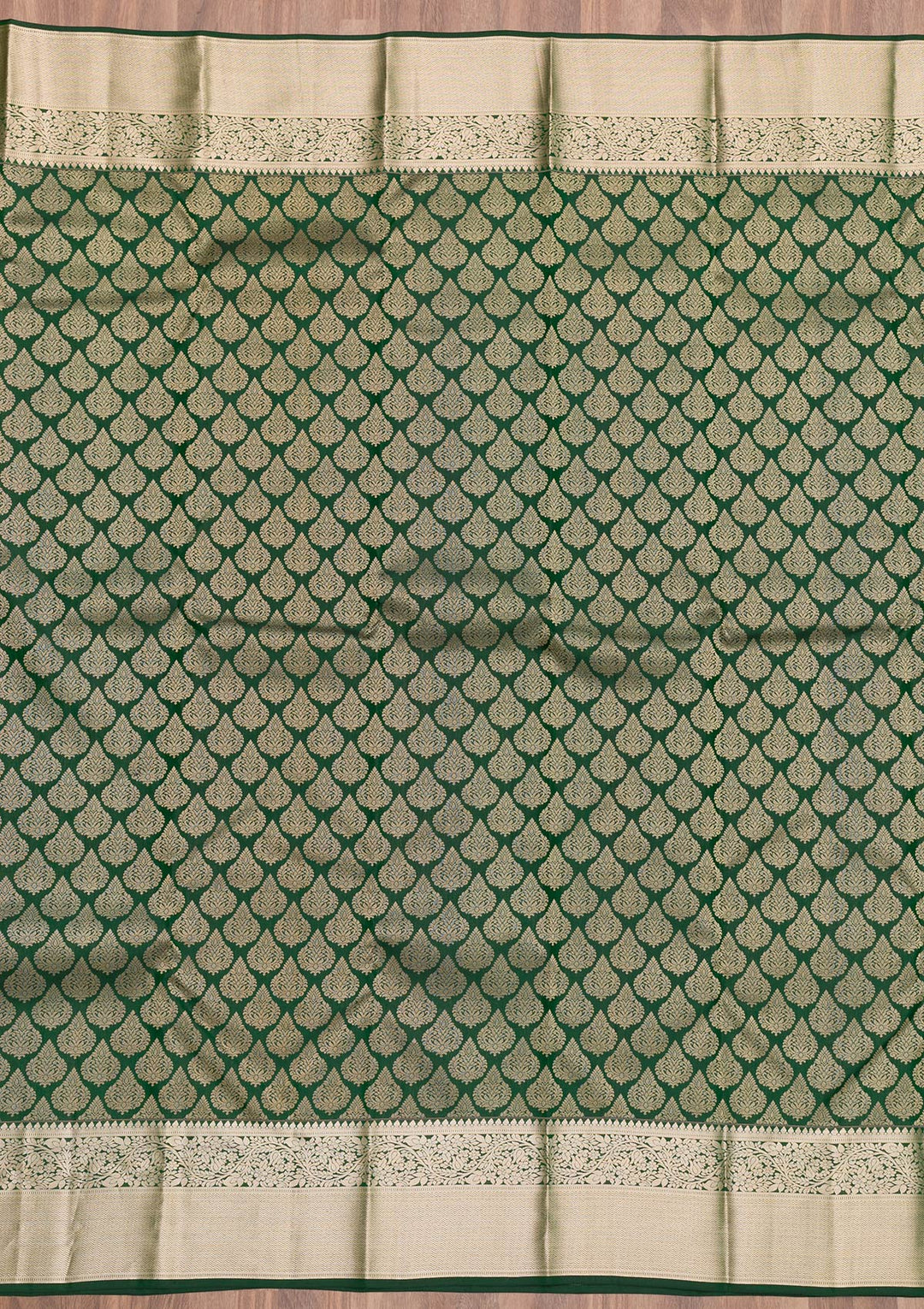 Bottle Green Zariwork Banarasi Pure Silk Saree