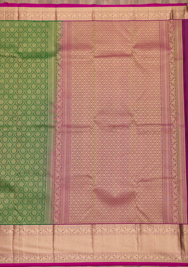 Bottle Green Zariwork Kanjivaram Pure Silk Saree