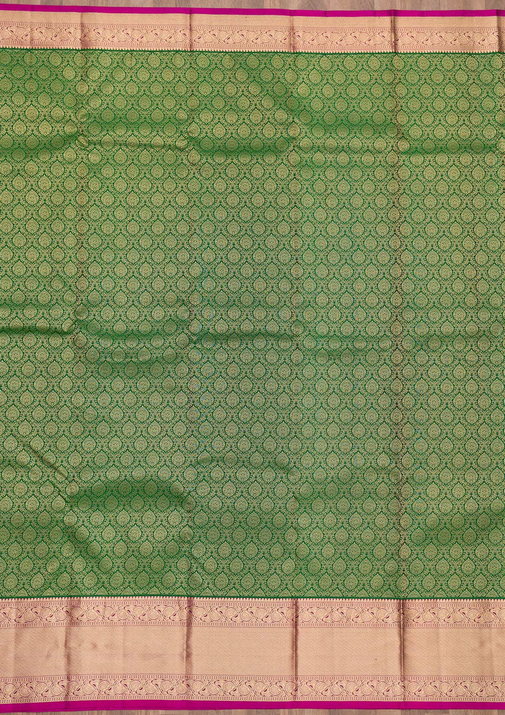 Bottle Green Zariwork Kanjivaram Pure Silk Saree