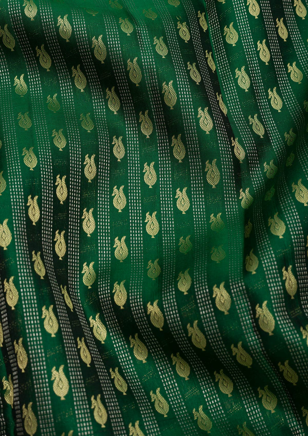 Bottle Green Zariwork Kanjivaram Pure Silk Saree