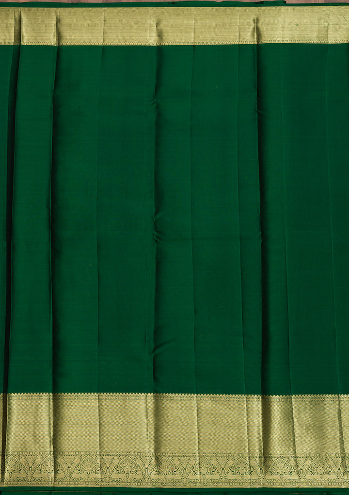 Bottle Green Zariwork Kanjivaram Pure Silk Saree