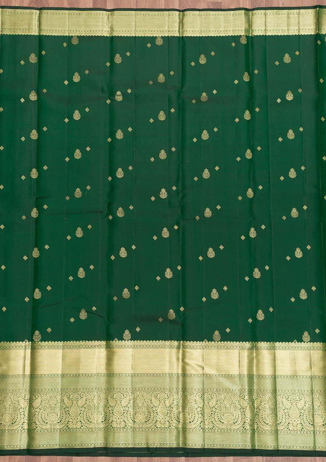Bottle Green Zariwork Kanjivaram Pure Silk Saree