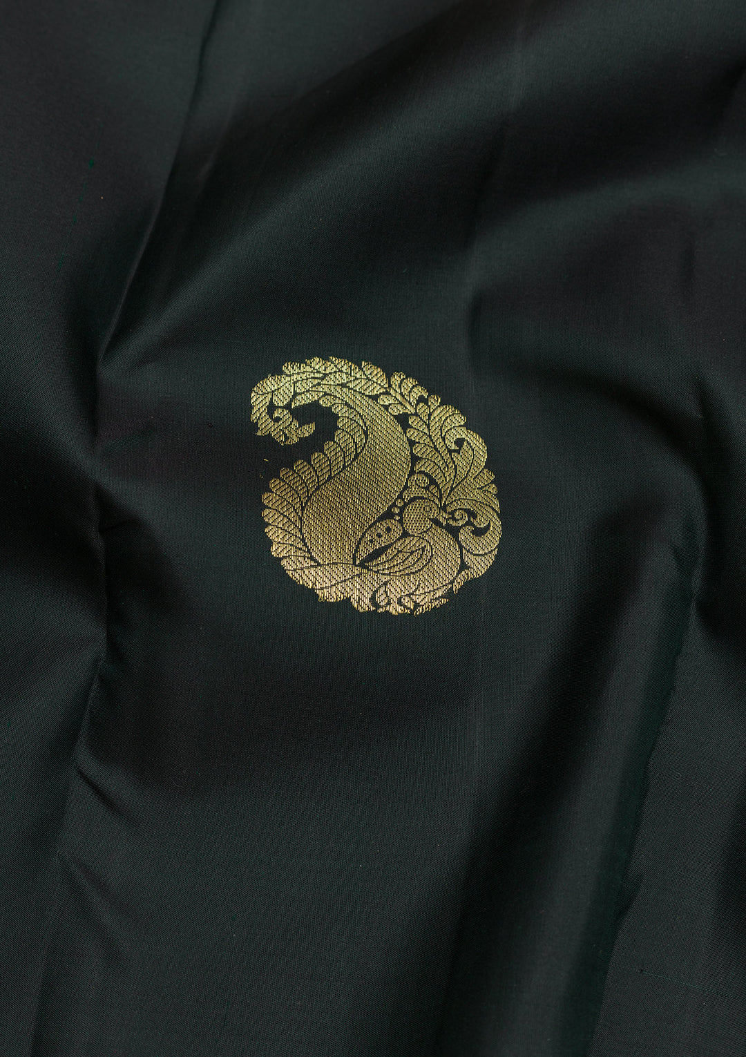 Bottle Green Zariwork Pure Silk Saree