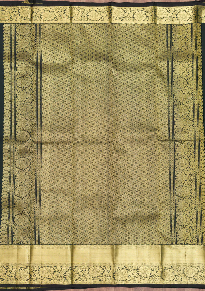 Bottle Green Zariwork Pure Silk Saree
