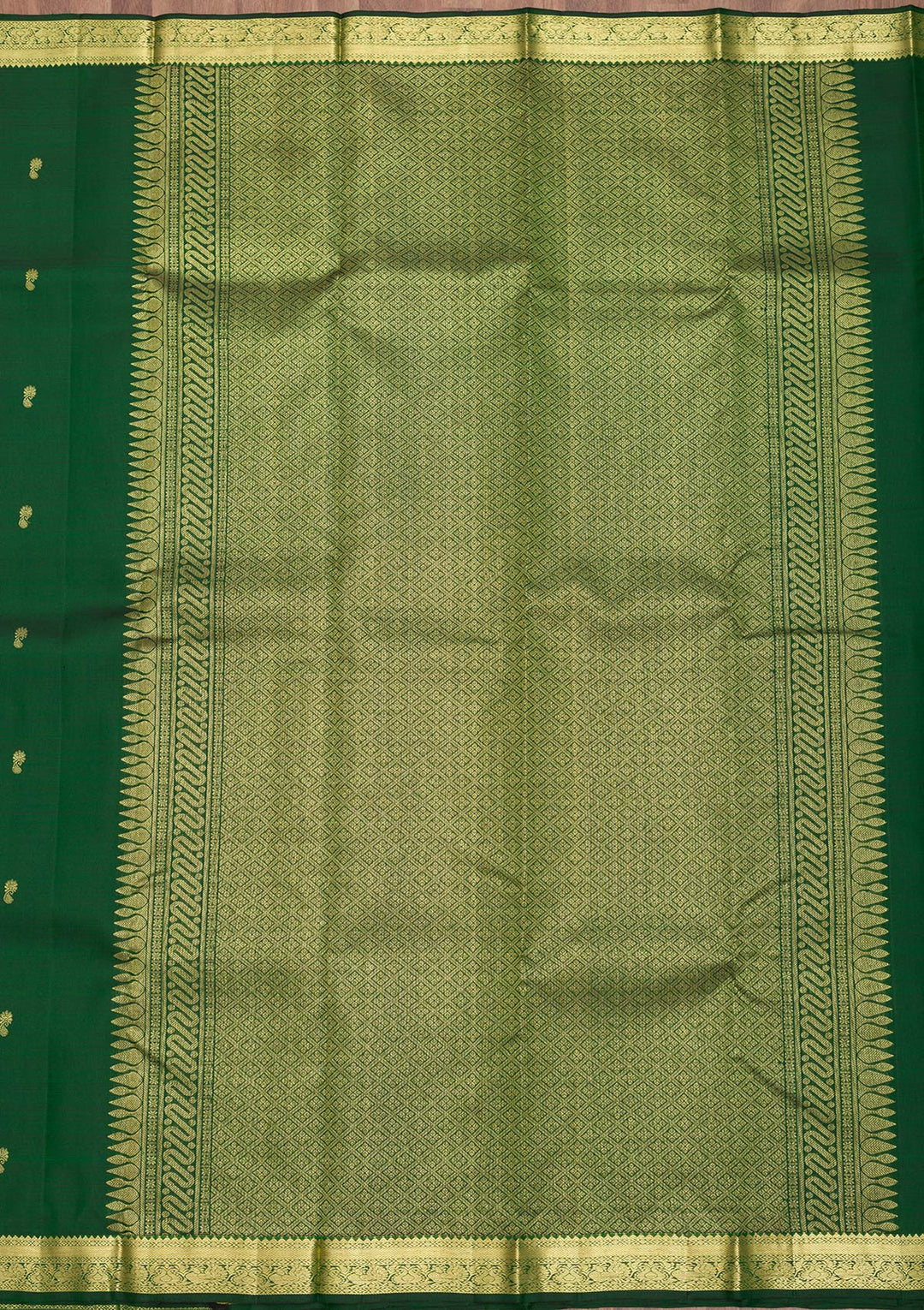 Bottle Green Zariwork Kanjivaram Pure Silk Saree